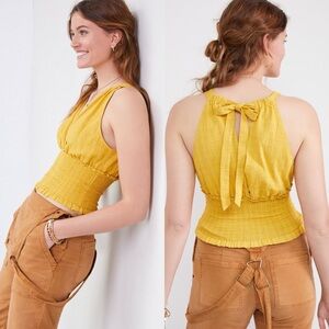 Anthropologie / Pilcro Jessie Halter Top in Gold